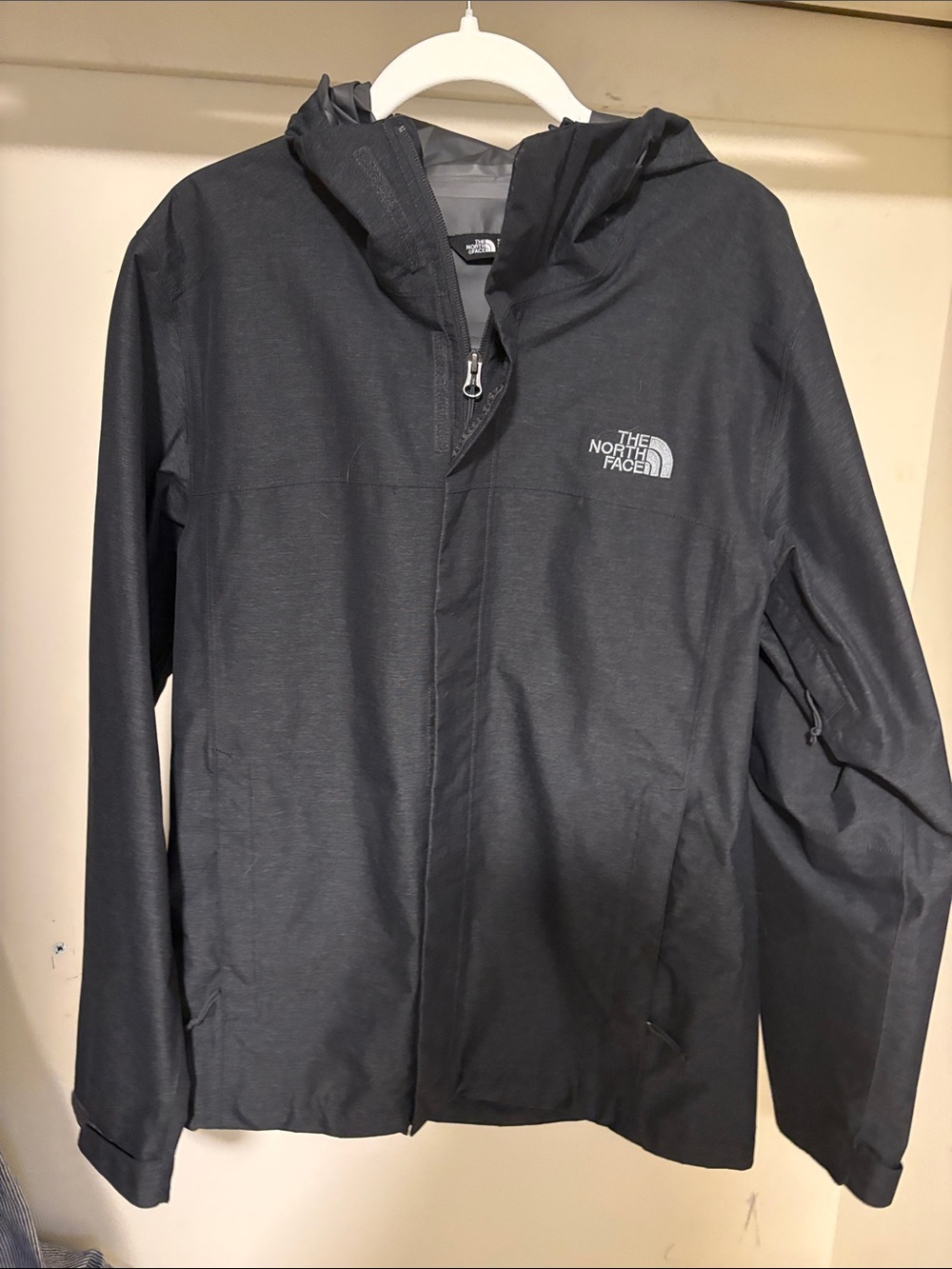 The North Face Men's Dark Gray Hooded Rain Jacket